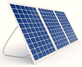 Solar battery over white background. computer generated image